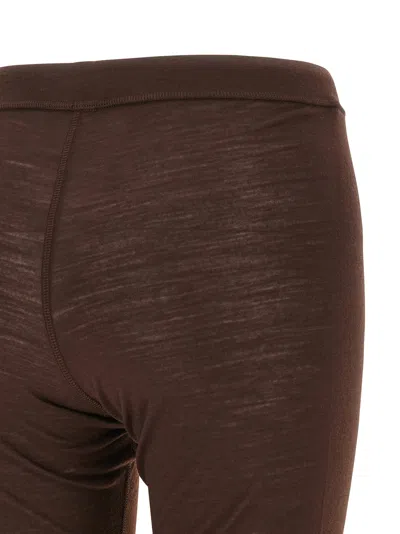 Jil Sander Leggings With Elastic Waistband And Seam Detailing In Brown
