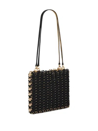 Rabanne Sac A Main Leather Disc Link Shoulder Bag In Black