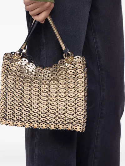 Rabanne Sac A Main Leather Disc Link Shoulder Bag In Black