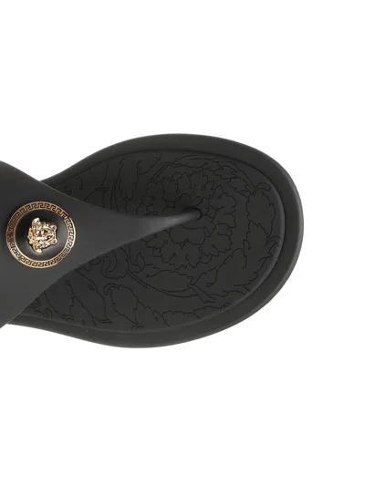 Versace Black Slides With Medusa Detail