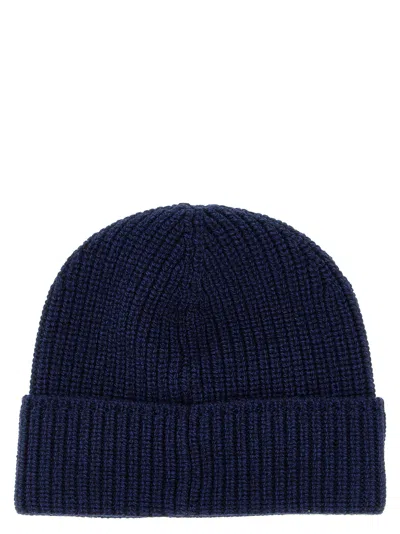 Canada Goose Mens Navy Heather Ribed Toque Wool Beanie Hat In Blue