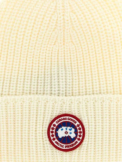 Canada Goose White Logo Beanie Hat