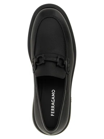 Ferragamo Mocasin With Black Gancini Decoration