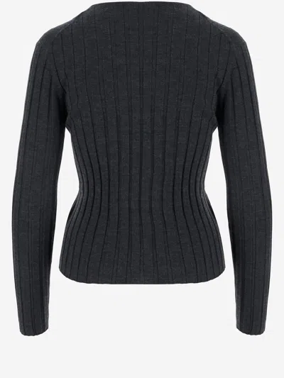 Allude Wool Sweater With Striped Pattern In Blue