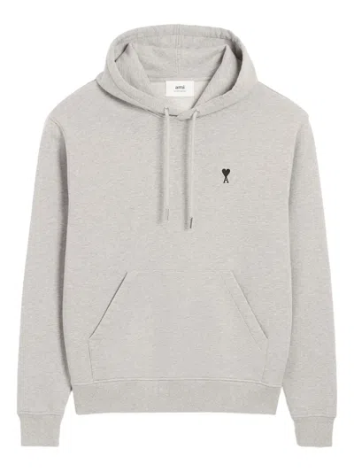 Ami Alexandre Mattiussi Ami Paris Ami Paris Grey Cotton Ami De Coeur Hoodie In Gray