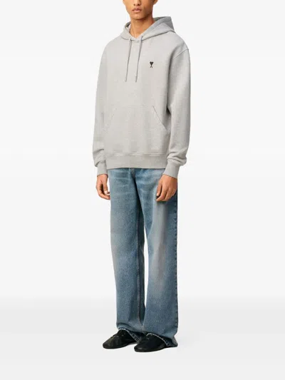 Ami Alexandre Mattiussi Ami Paris Ami Paris Grey Cotton Ami De Coeur Hoodie In Gray