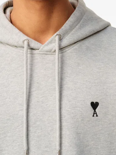 Ami Alexandre Mattiussi Ami Paris Ami Paris Grey Cotton Ami De Coeur Hoodie In Gray