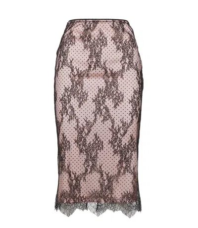 Aniye By Leonie Longuette Skirt With Lace And Polka Dots In Gray