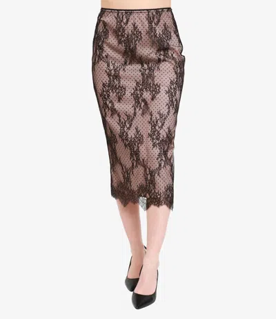Aniye By Leonie Longuette Skirt With Lace And Polka Dots In Gray