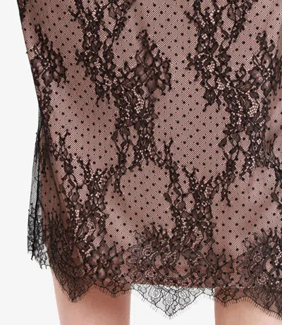 Aniye By Leonie Longuette Skirt With Lace And Polka Dots In Gray