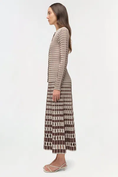 Simkhai Women's Larken Knit Midi Skirt In Chocolate Multi In Brown