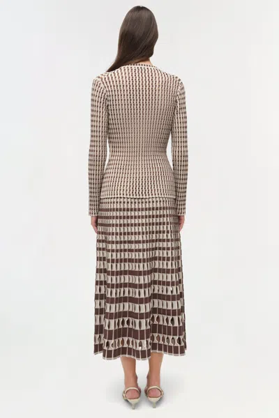 Simkhai Women's Larken Knit Midi Skirt In Chocolate Multi In Brown