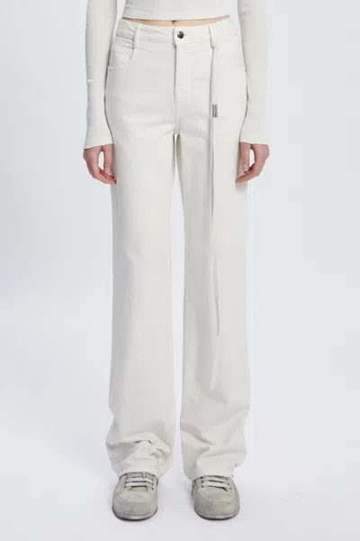 Ann Demeulemeester Ona 5 Pockets Slim Fit Flared Trousers In White