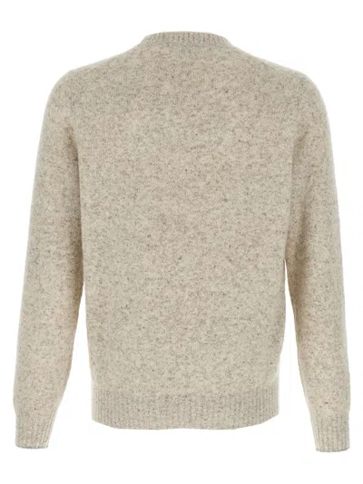 Brunello Cucinelli Irregular Coloration Flecked Alpaca Sweater Clothing In Gray