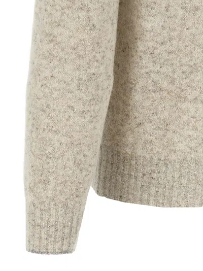 Brunello Cucinelli Irregular Coloration Flecked Alpaca Sweater Clothing In Gray