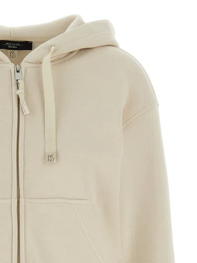 Weekend Max Mara Hooded Sweatshirt With Front Pockets And Ribbed Cuffs In Gray