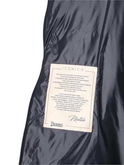 Herno Down-feather Mid-length Coat In Black