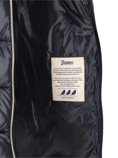 Herno Down-feather Mid-length Coat In Black