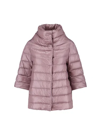 Herno Quilted Turtleneck Puffer Coat In Pink