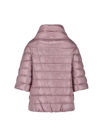 Herno Quilted Turtleneck Puffer Coat In Pink