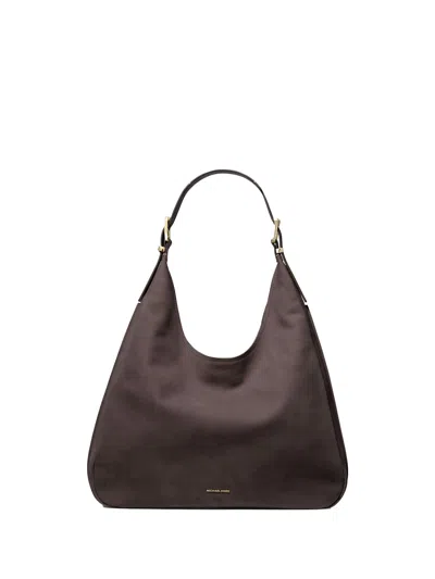 Michael Kors Nolita Large Nubuck Hobo Shoulder Bag In Brown