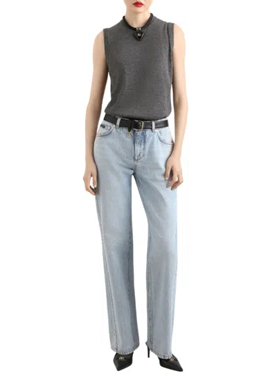 Dolce & Gabbana Cashmere Sleeveless Top Ribbed Hem
