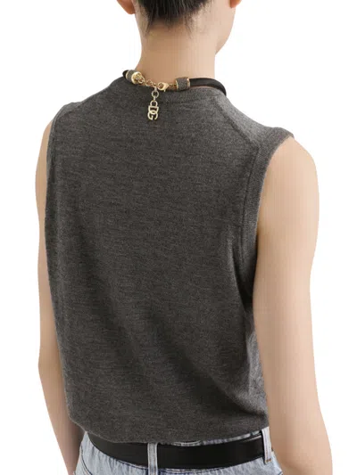 Dolce & Gabbana Cashmere Sleeveless Top Ribbed Hem