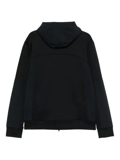 Paul & Shark Cotton And Nylon Zip-up Hoodie Clothing In Black