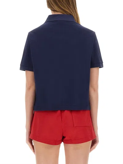 Sporty And Rich Sporty & Rich Cotton Pique Polo In Blue