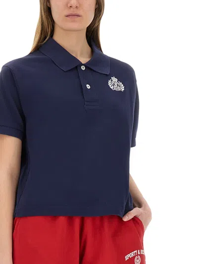 Sporty And Rich Sporty & Rich Cotton Pique Polo In Blue