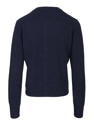 Acne Studios Crewneck Cardigan Knitwear Black In Blue