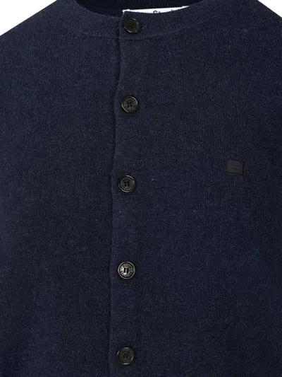Acne Studios Crewneck Cardigan Knitwear Black In Blue