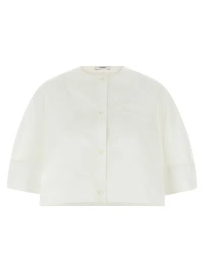 Givenchy Cropped Cotton Shirt With Button Closures In White