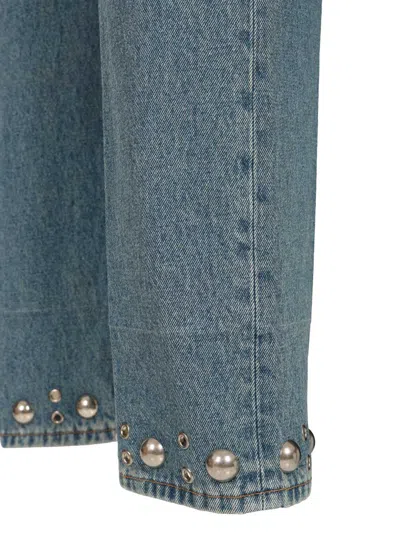 Valentino Denim 5 Tasche Con Boule O Dirty Jeans Blue In Blue