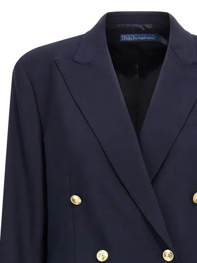 Polo Ralph Lauren Double-breasted Notched Blazer In Blue