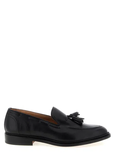 Tricker's Black Calf Leather Moccasin With Decorative Tassel In Black