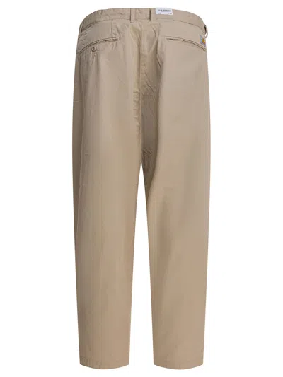 Carhartt Tailored Trousers With Front Pleats And Pockets In Gray