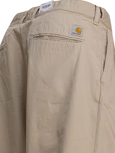 Carhartt Tailored Trousers With Front Pleats And Pockets In Gray