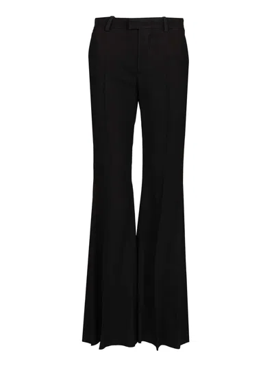 Balenciaga Women Black Fluid Viscose Flared Trousers In Black