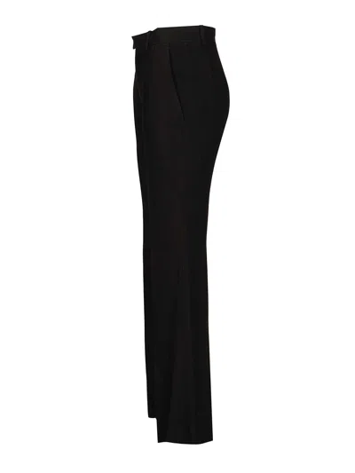 Balenciaga Women Black Fluid Viscose Flared Trousers In Black