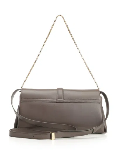 Ferragamo Gancino Pouch Medium Shoulder Bag With Shoudler Strap And Chain Shoulder Bags Grey