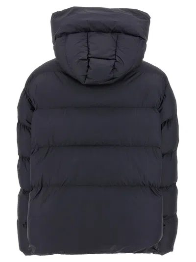 Pinko Padded Down Jacket With High Wrap-around Collar In Blue