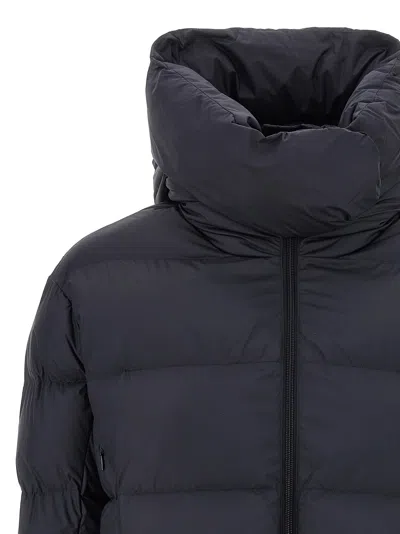 Pinko Padded Down Jacket With High Wrap-around Collar In Blue