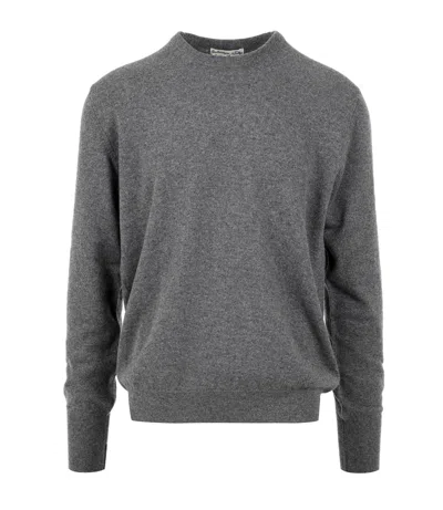 Ballantyne Basic Sweater In Gray Cashmere In Gray