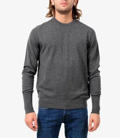 Ballantyne Basic Sweater In Gray Cashmere In Gray