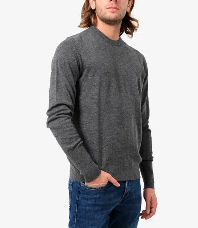 Ballantyne Basic Sweater In Gray Cashmere In Gray