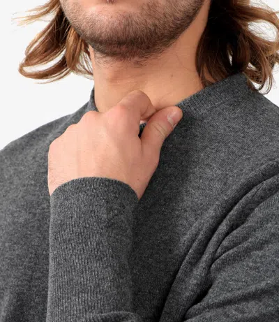 Ballantyne Basic Sweater In Gray Cashmere In Gray
