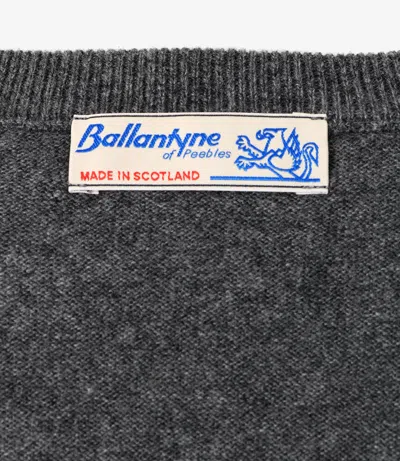 Ballantyne Basic Sweater In Gray Cashmere In Gray