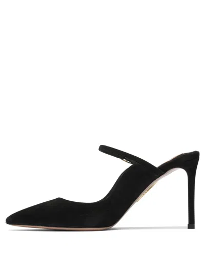 Aquazzura Strap Buckle Pointed Toe Stiletto Suede