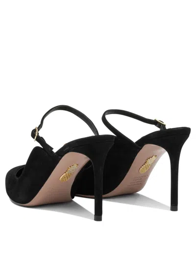 Aquazzura Strap Buckle Pointed Toe Stiletto Suede